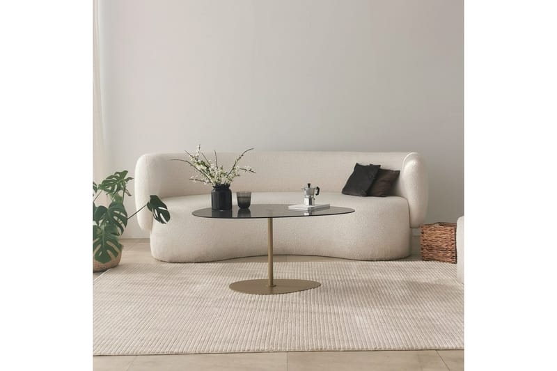 Svanabyn Sofabord 90 cm - Grå/Gull - Møbler - Bord - Sofabord & salongbord