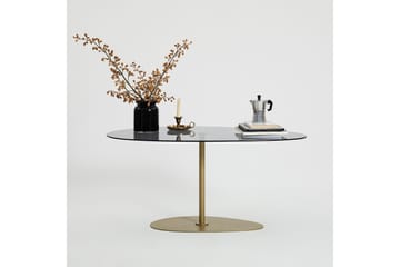 Svanabyn Sofabord 90 cm - Grå/Gull - Møbler - Bord - Sofabord & salongbord