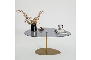 Svanabyn Sofabord 90 cm - Grå/Gull - Møbler - Bord - Sofabord & salongbord