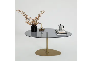 Svanabyn Sofabord 90 cm - Grå/Gull - Møbler - Bord - Sofabord & salongbord