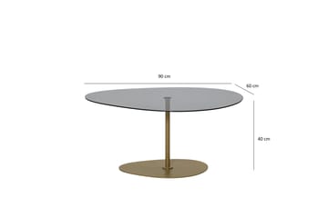 Svanabyn Sofabord 90 cm - Grå/Gull - Møbler - Bord - Sofabord & salongbord