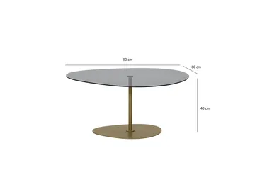 Svanabyn Sofabord 90 cm - Grå/Gull - Møbler - Bord - Sofabord & salongbord