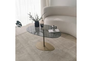 Svanabyn Sofabord 90 cm - Grå/Gull - Møbler - Bord - Sofabord & salongbord