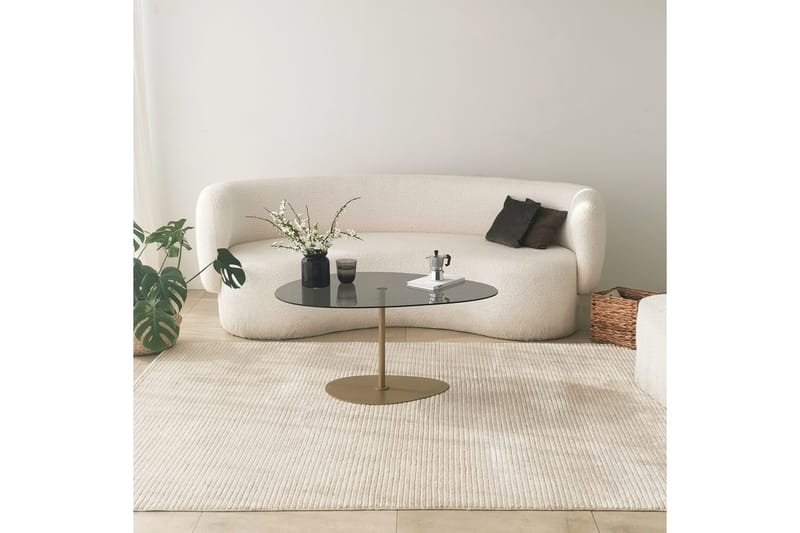 Svanabyn Sofabord 90 cm, Grå/Gull