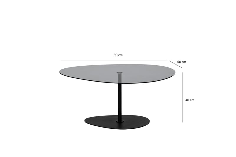 Svanabyn Sofabord 90 cm - Grå/Svart - Møbler - Bord - Sofabord & salongbord