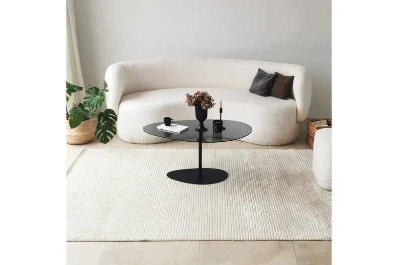 Svanabyn Sofabord 90 cm, Grå/Svart