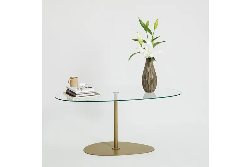 Svanabyn Sofabord 90 cm - Gull - Møbler - Bord - Sofabord & salongbord