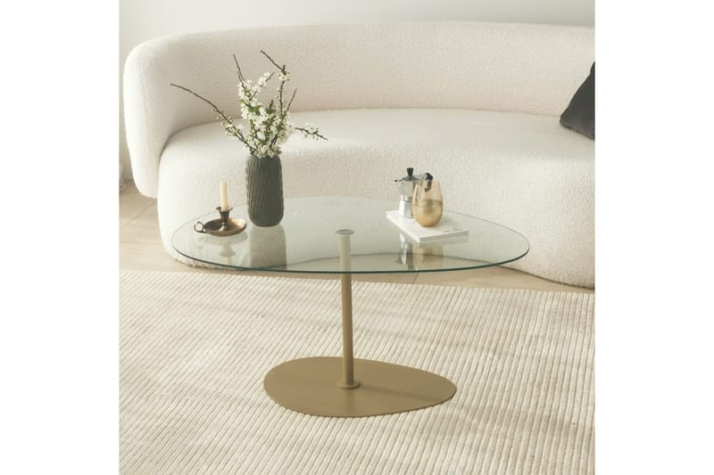 Svanabyn Sofabord 90 cm - Gull - Møbler - Bord - Sofabord & salongbord