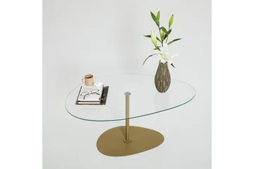 Svanabyn Sofabord 90 cm - Gull - Møbler - Bord - Sofabord & salongbord