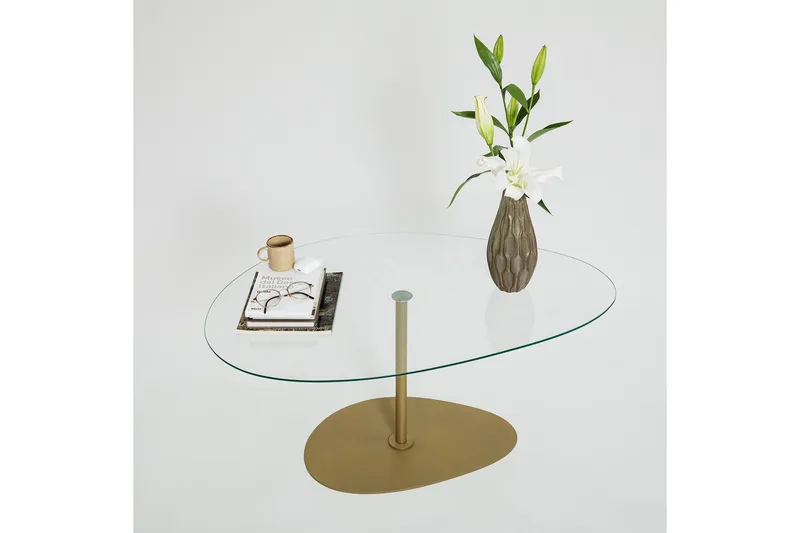 Svanabyn Sofabord 90 cm - Gull - Møbler - Bord - Sofabord & salongbord