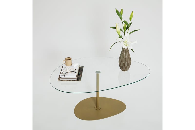 Svanabyn Sofabord 90 cm - Gull - Møbler - Bord - Sofabord & salongbord