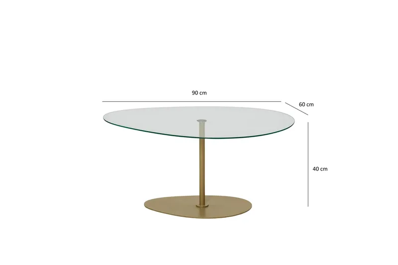 Svanabyn Sofabord 90 cm - Gull - Møbler - Bord - Sofabord & salongbord