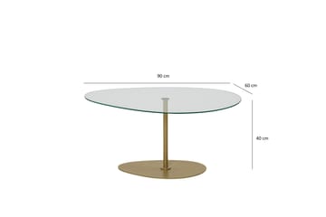 Svanabyn Sofabord 90 cm - Gull - Møbler - Bord - Sofabord & salongbord