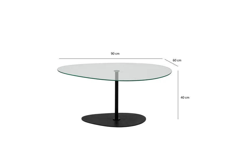 Svanabyn Sofabord 90 cm - Svart - Møbler - Bord - Sofabord & salongbord