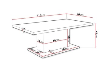 Tallow 60 cm Rektangulært Salongbord i Mørkt Tre - Beige - Møbler - Bord - Sofabord & salongbord