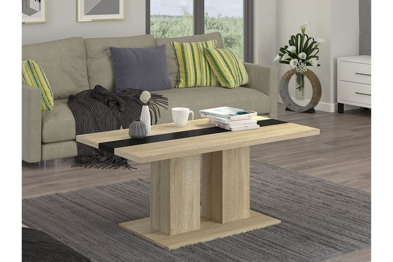 Tallow 60 cm Rektangulært Sofabord i Malt Tre - Beige - Møbler - Bord - Sofabord & salongbord