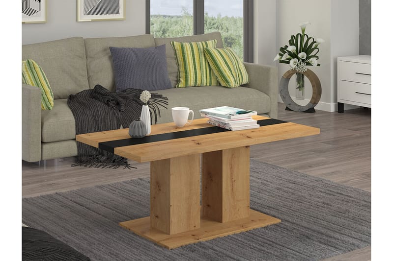 Tallow Sofabord 60 cm Rektangulært i Malt Tre - Svart - Møbler - Bord - Sofabord & salongbord