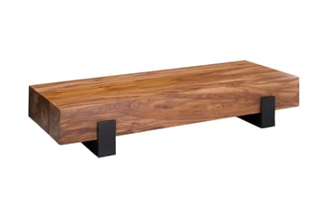 Taquanna Sofabord 115 cm Rundt - Massivt Tre/Brun/Svart - Møbler - Bord - Sofabord & salongbord