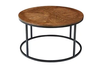 Tawan Sofabord 85 cm Rundt - Mørke Eikefiner/Brun - Møbler - Bord - Sofabord & salongbord