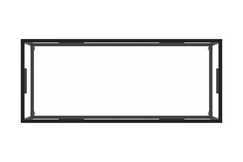 Tebord svart med herdet glass 120x50x35 cm - Svart - Sofabord & salongbord