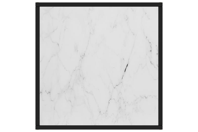 Tebord svart med hvitt marmorglass 60x60x35 cm - Svart - Sofabord & salongbord