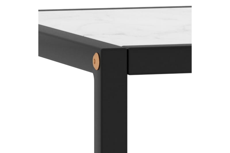 Tebord svart med hvitt marmorglass 90x90x50 cm - Svart - Sofabord & salongbord
