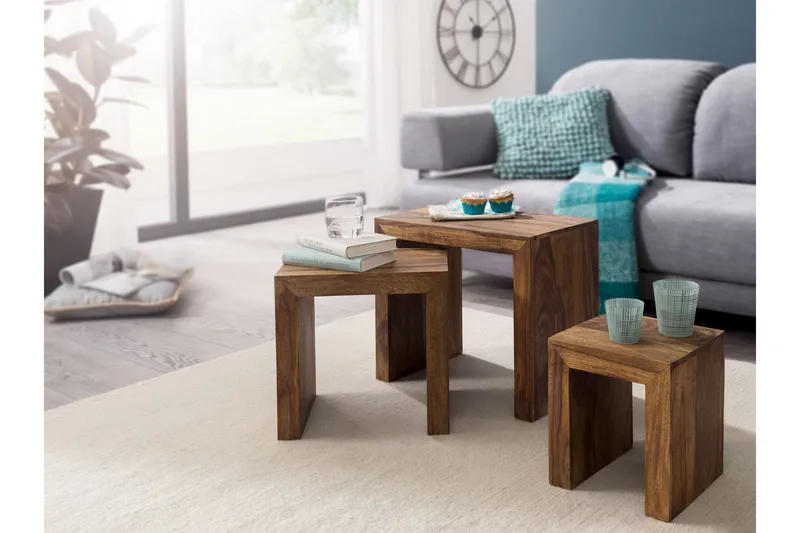 Telander Settbord 3-pk - Brun - Møbler - Bord - Sofabord & salongbord