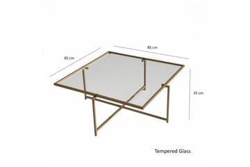 Telence Sofabord 85x35x85 cm - Guld - Møbler - Bord - Sofabord & salongbord