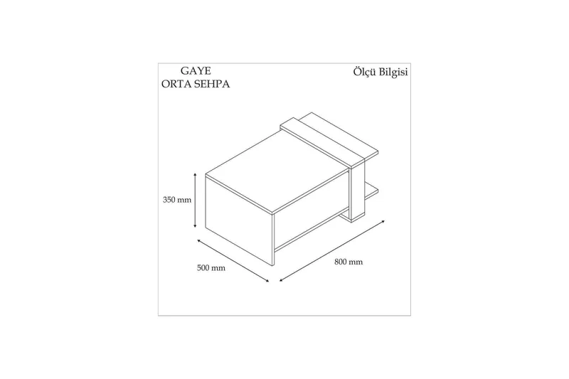 Terasa Sofabord 80 cm med Oppbevaringshylle - Valnøttsbrun/Grå - Møbler - Bord - Sofabord & salongbord - Sofabord med oppbevaring