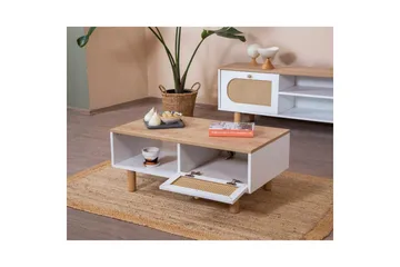 Sofabord Terra Hvit / Eik - Hvit - Møbler - Bord - Sofabord & salongbord