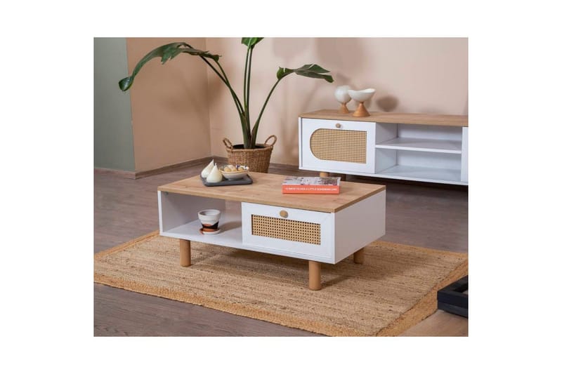 Sofabord Terra Hvit / Eik - Hvit - Møbler - Bord - Sofabord & salongbord