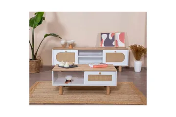 Sofabord Terra Hvit / Eik - Hvit - Møbler - Bord - Sofabord & salongbord