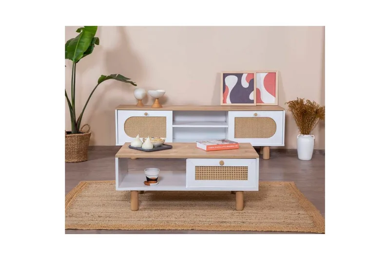 Sofabord Terra Hvit / Eik - Hvit - Møbler - Bord - Sofabord & salongbord