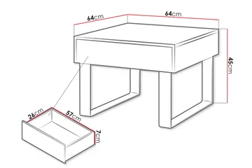 Tessan Sofabord Litet 64 cm med Oppbevaringsskuff - Svart - Møbler - Bord - Sofabord & salongbord