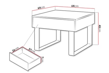 Tessan Sofabord Litet 64 cm med Oppbevaringsskuff - Svart - Møbler - Bord - Sofabord & salongbord - Sofabord med oppbevaring