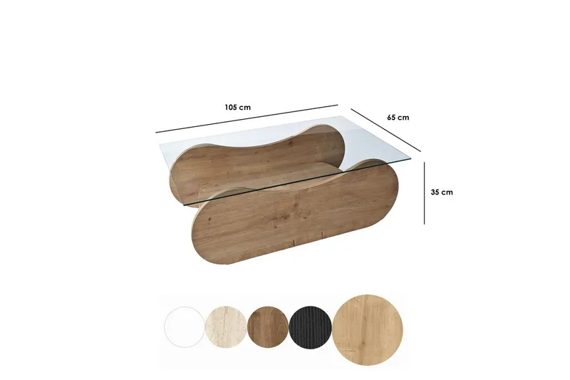 Sofabord Tevrin Sudamaleik / Transparent - Sudamaleik / Transparent - Møbler - Bord - Sofabord & salongbord