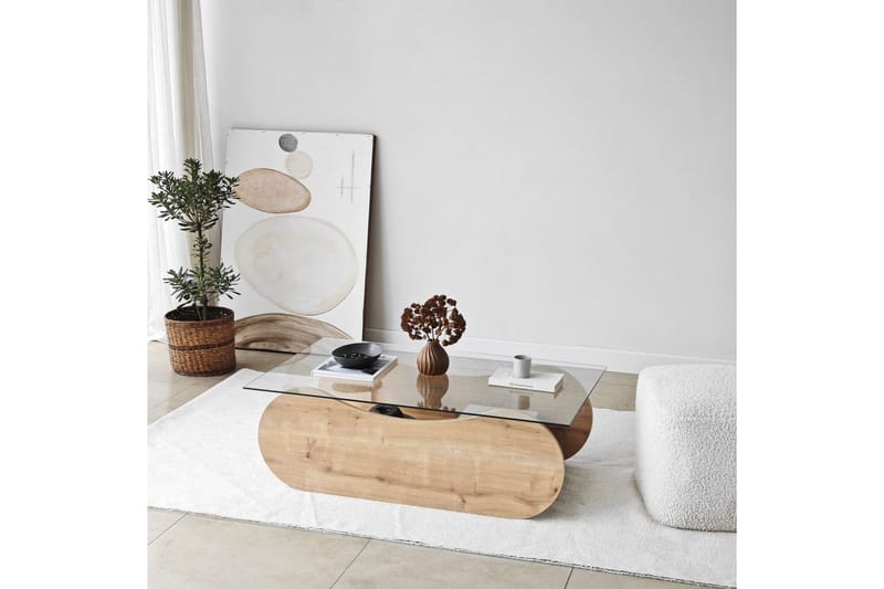 Sofabord Tevrin Sudamaleik / Transparent - Sudamaleik / Transparent - Møbler - Bord - Sofabord & salongbord