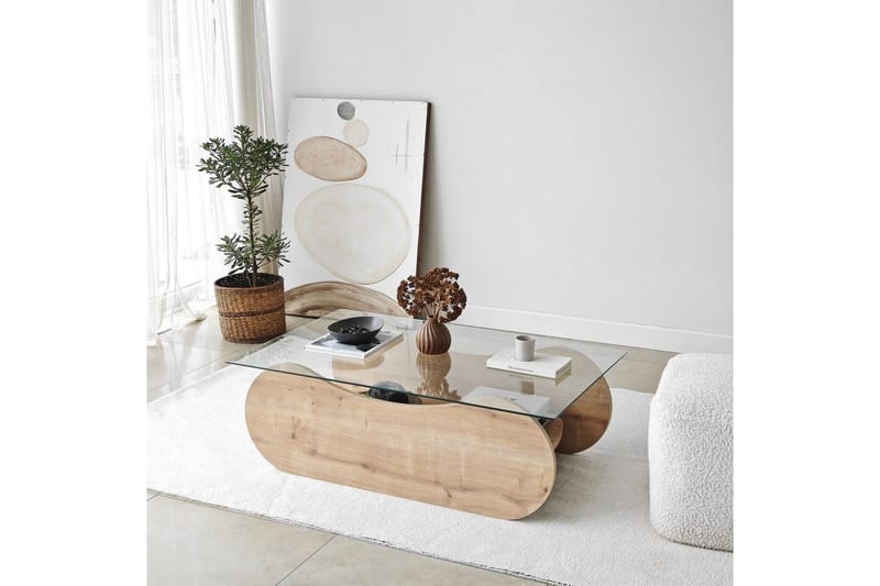Sofabord Tevrin Sudamaleik / Transparent - Sudamaleik / Transparent - Møbler - Bord - Sofabord & salongbord
