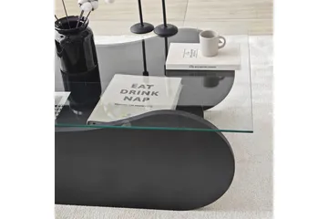 Sofabord Tevrin Svart / Transparent - Svart / Transparent - Møbler - Bord - Sofabord & salongbord