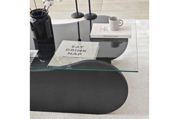 Sofabord Tevrin Svart / Transparent - Svart / Transparent - Møbler - Bord - Sofabord & salongbord