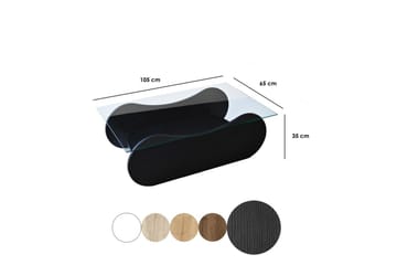 Sofabord Tevrin Svart / Transparent - Svart / Transparent - Møbler - Bord - Sofabord & salongbord