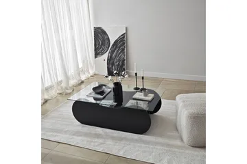 Sofabord Tevrin Svart / Transparent - Svart / Transparent - Møbler - Bord - Sofabord & salongbord