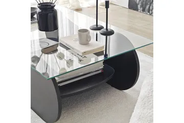 Sofabord Tevrin Svart / Transparent - Svart / Transparent - Møbler - Bord - Sofabord & salongbord