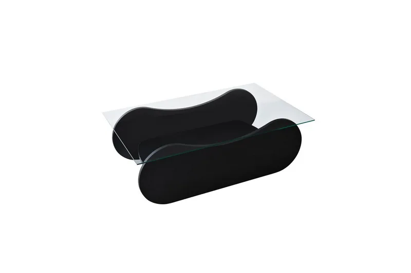 Sofabord Tevrin Svart / Transparent, Svart / Transparent