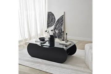 Sofabord Tevrin Svart / Transparent - Svart / Transparent - Møbler - Bord - Sofabord & salongbord