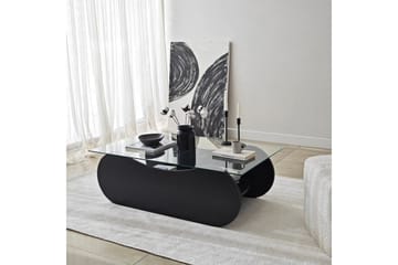 Sofabord Tevrin Svart / Transparent - Svart / Transparent - Møbler - Bord - Sofabord & salongbord