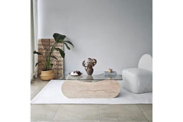 Sofabord Tevrin Travertin / Transparent - Travertin / Transparent - Møbler - Bord - Sofabord & salongbord