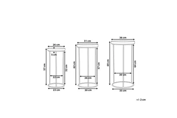 Texon Settbord 36 cm 3-pk - Svart - Møbler - Bord - Sofabord & salongbord