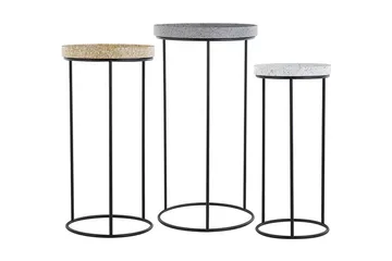 Texon Settbord 36 cm 3-pk - Svart - Møbler - Bord - Sofabord & salongbord