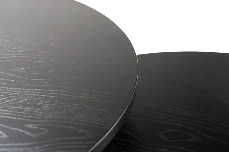 Thyra Sett med Runde Sofabord - Svart - Møbler - Bord - Sofabord & salongbord